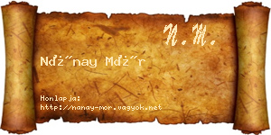Nánay Mór névjegykártya